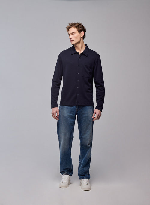 Chemise Marine Chemise Manches Longues en Lyocel, Tencel / Coton organique - MAJESTIC FILATURES