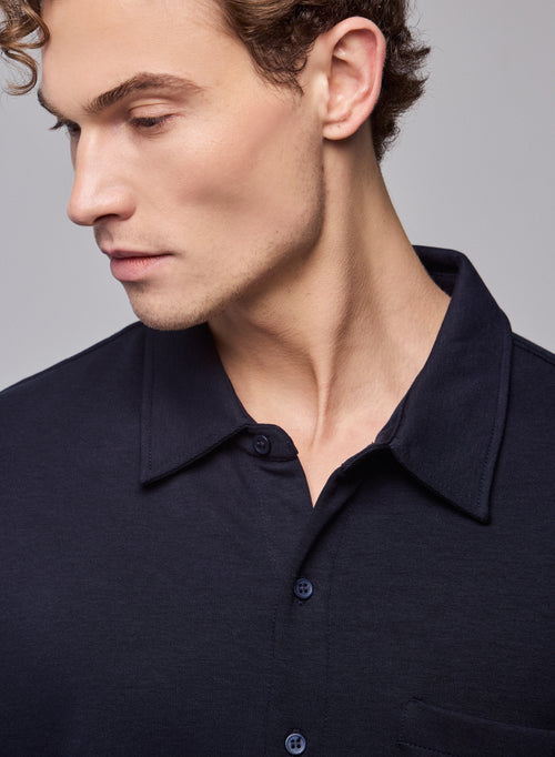 Chemise Marine Chemise Manches Longues en Lyocel, Tencel / Coton organique - MAJESTIC FILATURES