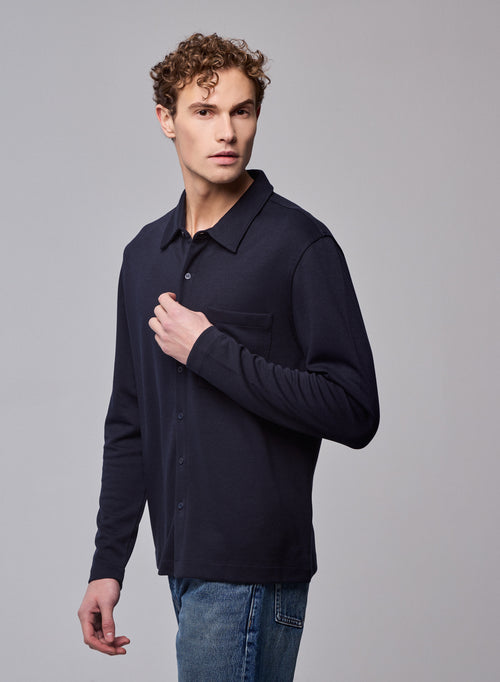 Chemise Marine Chemise Manches Longues en Lyocel, Tencel / Coton organique - MAJESTIC FILATURES