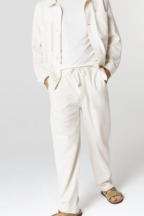 Chaqueta blanca cuello en V y mangas largas de lyocel, tencel / algodón orgánico - MAJESTIC FILATURES