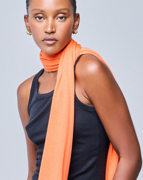 Bufanda de viscosa/cachemira naranja - MAJESTIC FILATURES