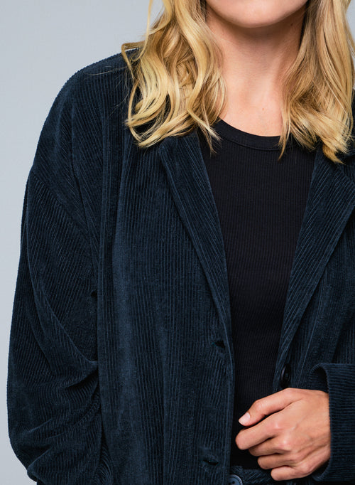 Grauer Mantel Langarmjacke aus Bio-Baumwolle / Polyester - MAJESTIC FILATURES