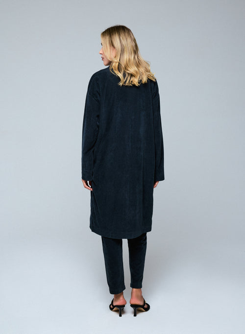 Grauer Mantel Langarmjacke aus Bio-Baumwolle / Polyester - MAJESTIC FILATURES