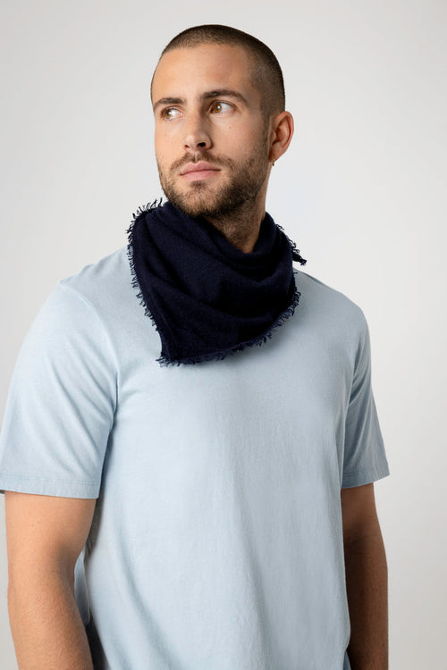Navy Cashmere Bandana - MAJESTIC FILATURES