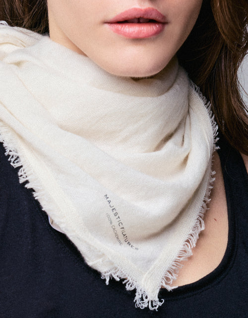Bandana Blanc en Cachemire - MAJESTIC FILATURES