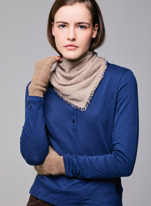 Beiges Kaschmir-Bandana - MAJESTIC FILATURES