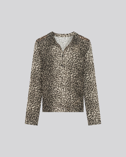 Beige Polo Shirt Long Sleeve Cotton / Cashmere Polo Shirt - MAJESTIC FILATURES