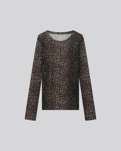 T-shirt Rose Col Rond Manches Longues en Coton organique / Cachemire - MAJESTIC FILATURES