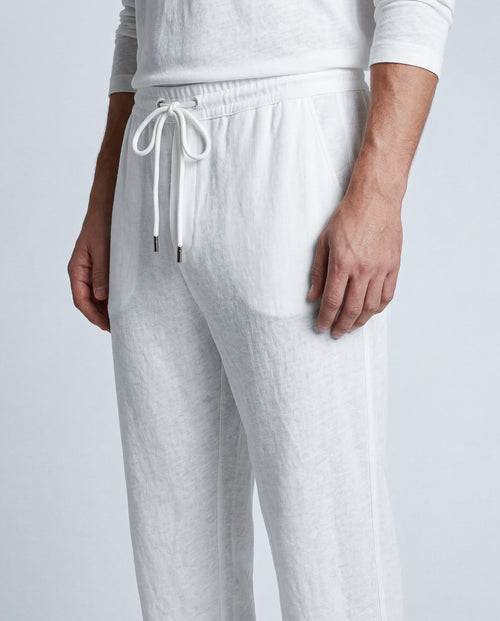 Pantalón blanco de algodón/lino - MAJESTIC FILATURES