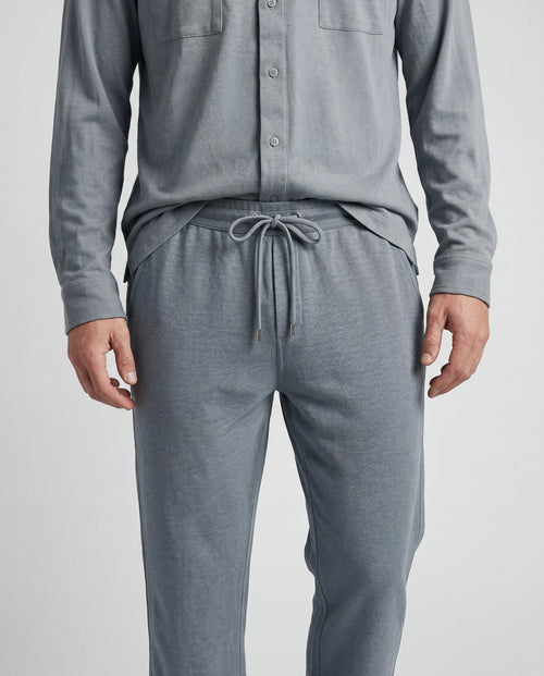 Pantalón gris de algodón/lino - MAJESTIC FILATURES