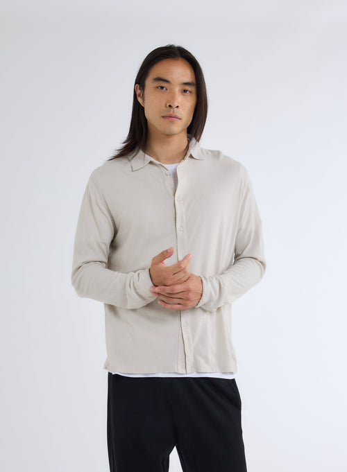 Camisa gris de manga larga - MAJESTIC FILATURES