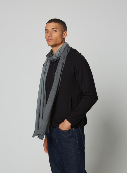 Grey Cotton/Cashmere Scarf - MAJESTIC FILATURES