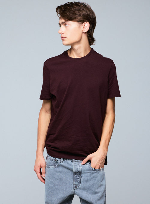 "Camiseta cuello redondo de manga corta de Algodón / Cachemira" - MAJESTIC FILATURES