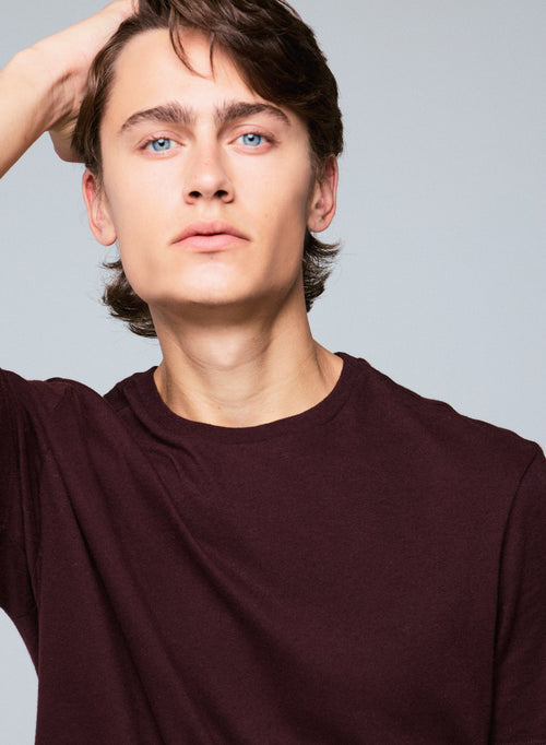 "Camiseta cuello redondo de manga corta de Algodón / Cachemira" - MAJESTIC FILATURES