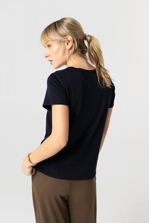 Polly T-Shirt Rundhalsausschnitt kurze Ärmel aus Silk Touch Baumwolle - MAJESTIC FILATURES
