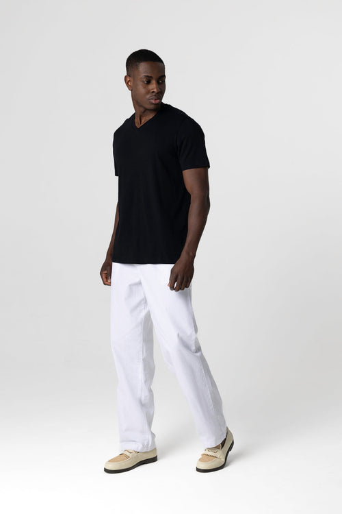 Paul Silk Touch Cotton short sleeve V-neck T-shirt - MAJESTIC FILATURES