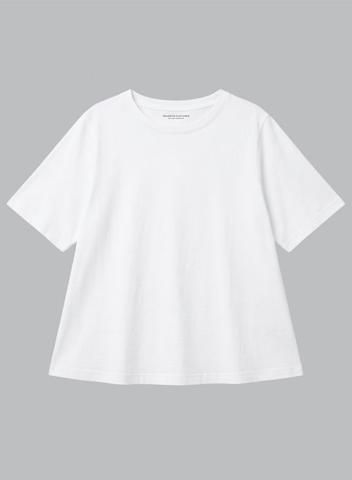 White Round-Neck Short-Sleeve Supima Cotton T-shirt - MAJESTIC FILATURES