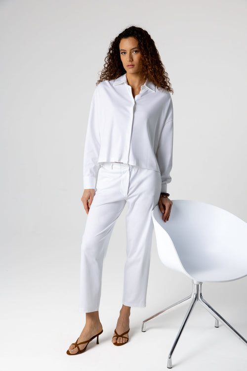 Chemise Blanche Manches Longues en Coton Supima - MAJESTIC FILATURES