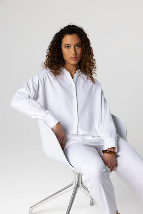 Chemise Blanche Manches Longues en Coton Supima - MAJESTIC FILATURES