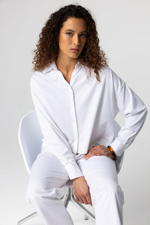 Chemise Blanche Manches Longues en Coton Supima - MAJESTIC FILATURES
