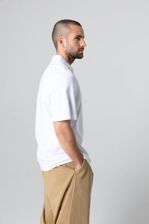 Polo Blanc Manches Courtes en Coton supima - MAJESTIC FILATURES