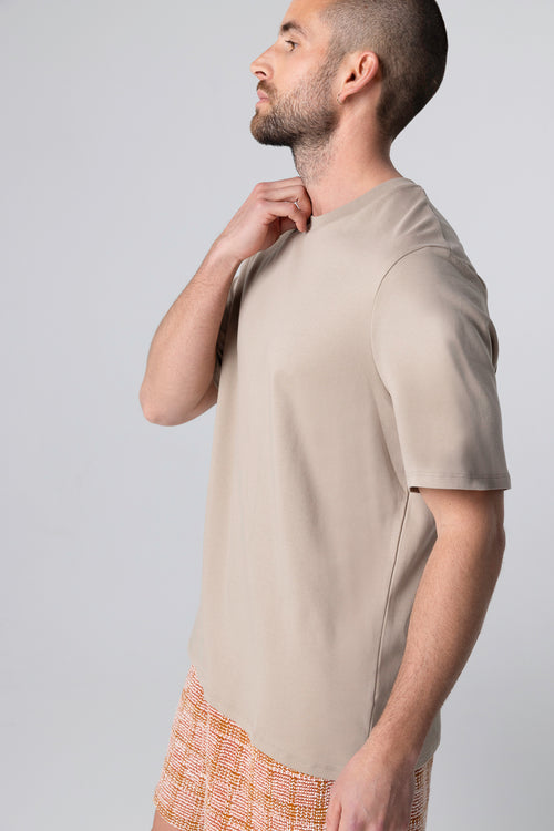 T-shirt Désert Col Rond Manches Courtes en Coton Supima - MAJESTIC FILATURES
