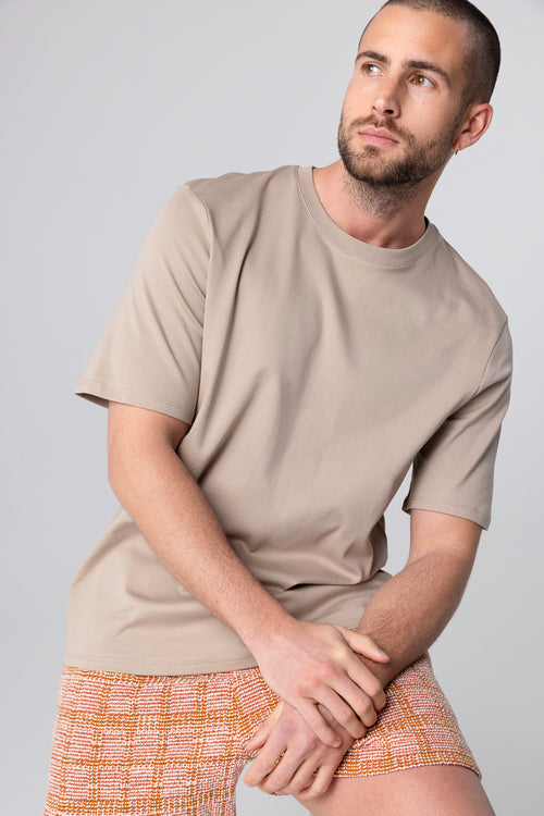 T-shirt Désert Col Rond Manches Courtes en Coton Supima - MAJESTIC FILATURES