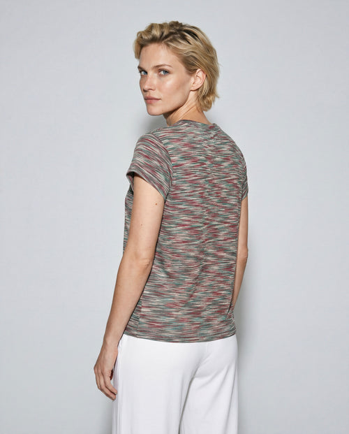 T-shirt Multicouleurs Col Rond Manches Courtes en Viscose - MAJESTIC FILATURES