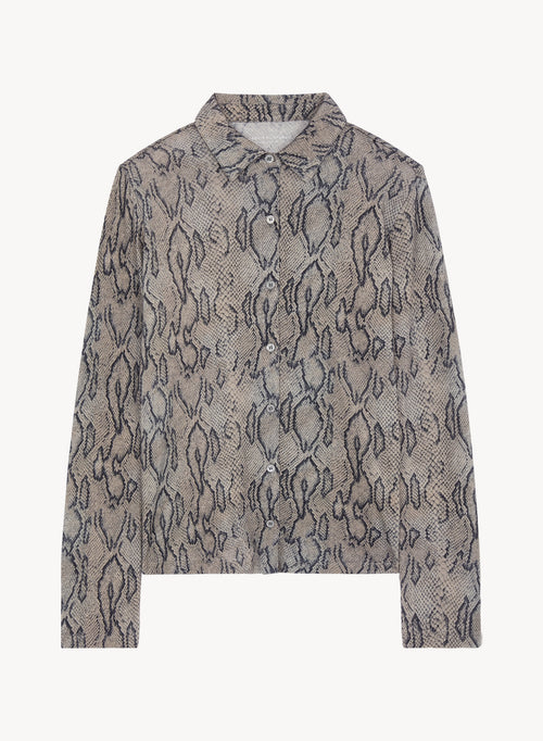 Shirt in cotton and cashmere with snake print - MAJESTIC FILATURES