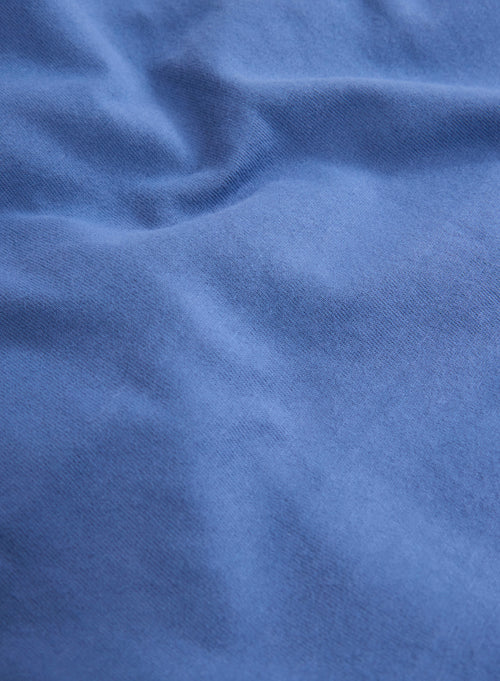 Blaues T-Shirt mit Rundhalsausschnitt und kurzen Ärmeln - MAJESTIC FILATURES