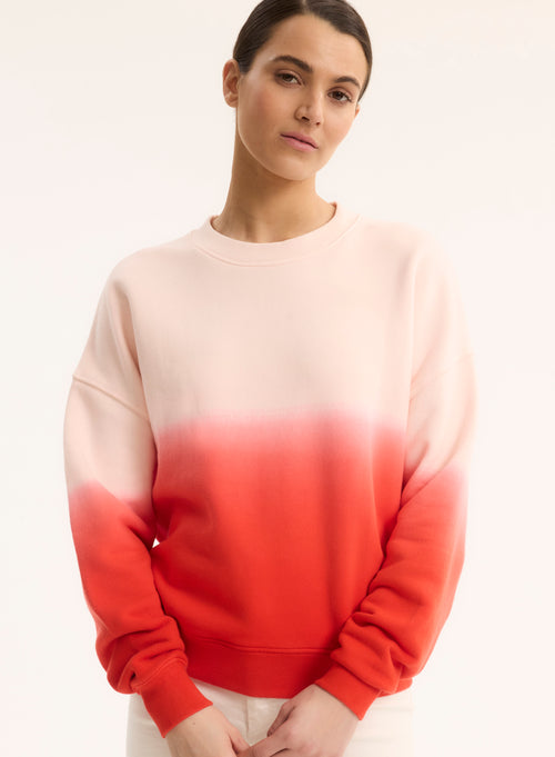 Sweat Rouge Col Rond Manches Longues en Coton organique - MAJESTIC FILATURES