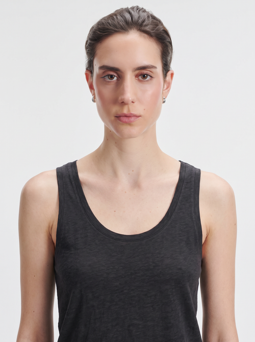 Camiseta sin mangas en lino y elastano - MAJESTIC FILATURES